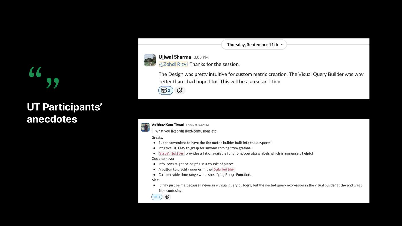 UT participant Slack messages
